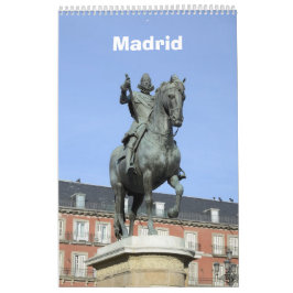 12 månaders kalender i Madrids vägg