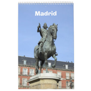 12 månaders kalender i Madrids vägg