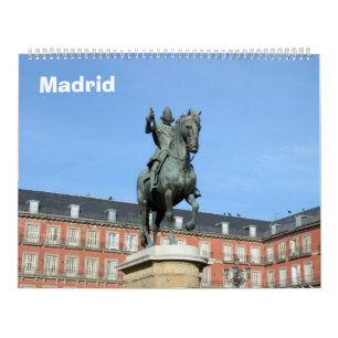 12 månaders kalender i Madrids vägg