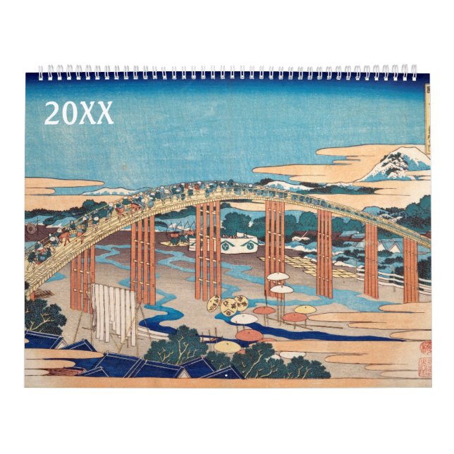 12 månaders landskap av Katsushika Hokusai Kalender (Omslag)