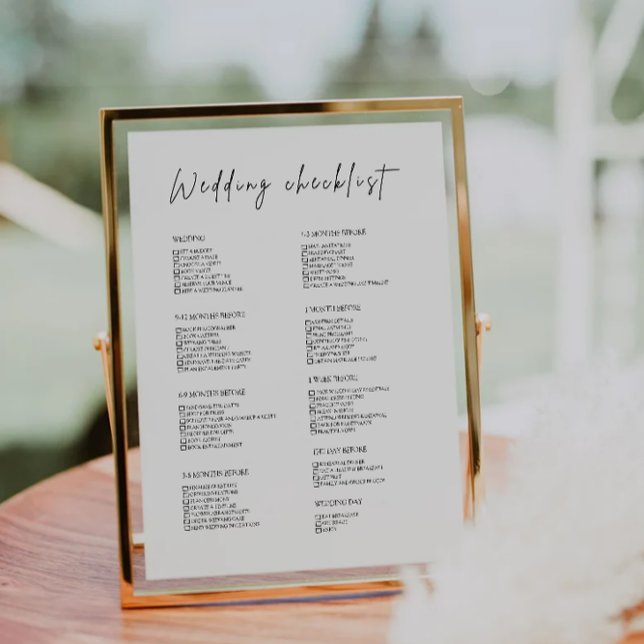 12 Månaders Modern Bröllopschecklista (12 Month Modern Wedding Checklist)