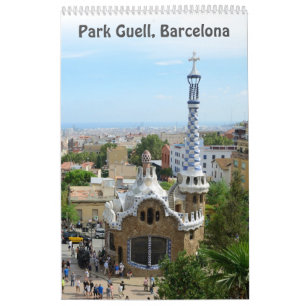 12 månaders Park Guell, Barcelona Photo Calendar Kalender