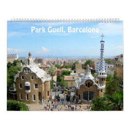 12 månaders Park Guell, Barcelona Photo Calendar Kalender