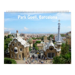 12 månaders Park Guell, Barcelona Photo Calendar Kalender