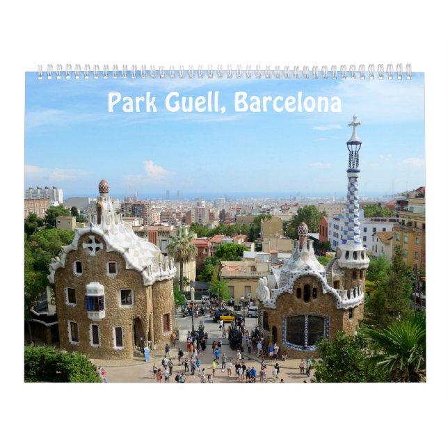 12 månaders Park Guell, Barcelona Photo Calendar Kalender (Omslag)