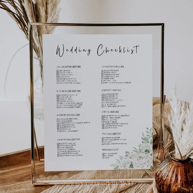 12 månaders smaragdgrön bröllopschecklista (12 Month Emerald Green Wedding Checklist)