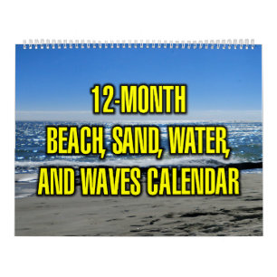 12-månaders strand, sand, vatten och vågor kalender