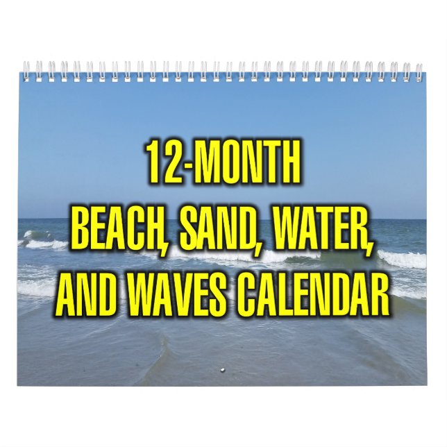 12-månaders strand, sand, vatten och vågor kalender (Omslag)