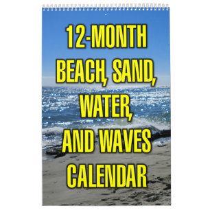 12-månaders strand, sand, vatten och vågor kalender
