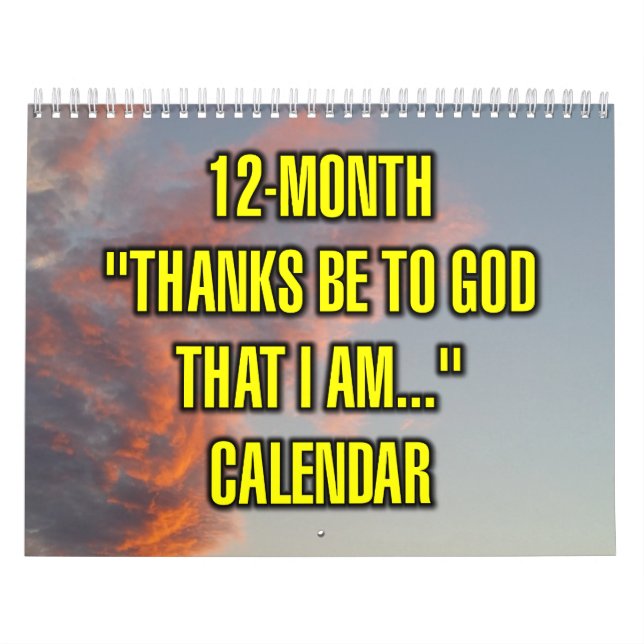 12-månaders "Tack Gud att jag är..." Kalender (Omslag)