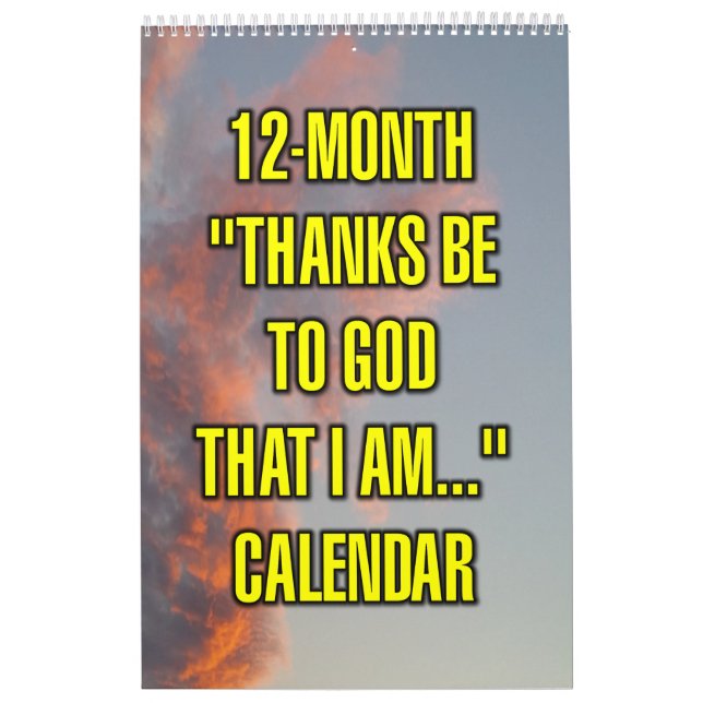 12-månaders "Tack Gud att jag är..." Kalender (Omslag)