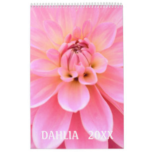 12 månaders vacker Dahlia Photo Calendar Kalender