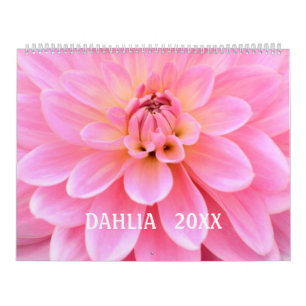 12 månaders vacker Dahlia Photo Calendar Kalender