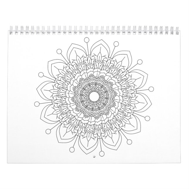 12 månaders vacker mandala-kalender kalender (Omslag)