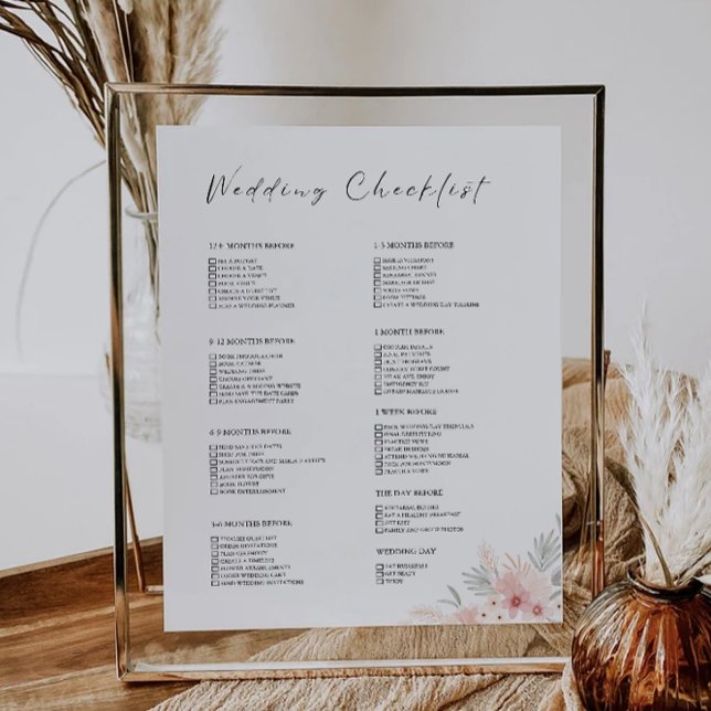 12 Månaders Vildblomsbröllopschecklista (12 Month Wildflower Wedding Checklist)