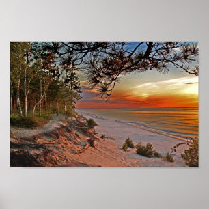 12 ml persika vid solnedgång poster