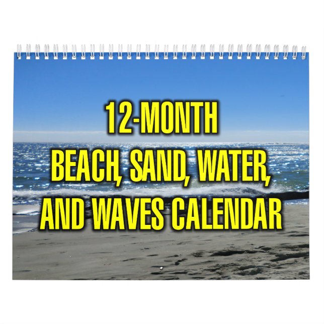 12-Month Beach, Sand, Water, And Waves Kalender (Omslag)