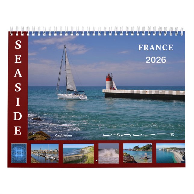 12 month calendar of seaside of France Kalender (Omslag)
