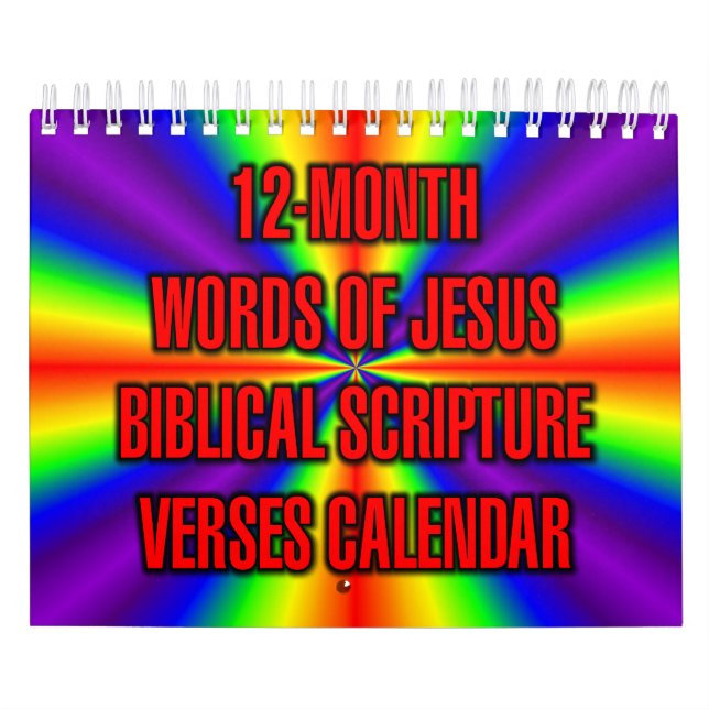 12-Month Words of Jesus Biblical Scripture Verses Kalender (Omslag)