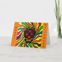 12 - Neon Skull Halloween-kort Kort