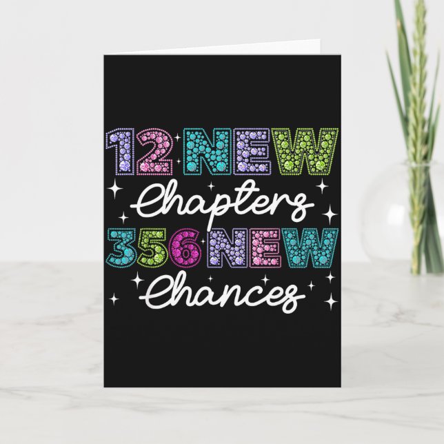 12 New Chapters 365 New Chances Happy New Year 202 Kort (Framsida)
