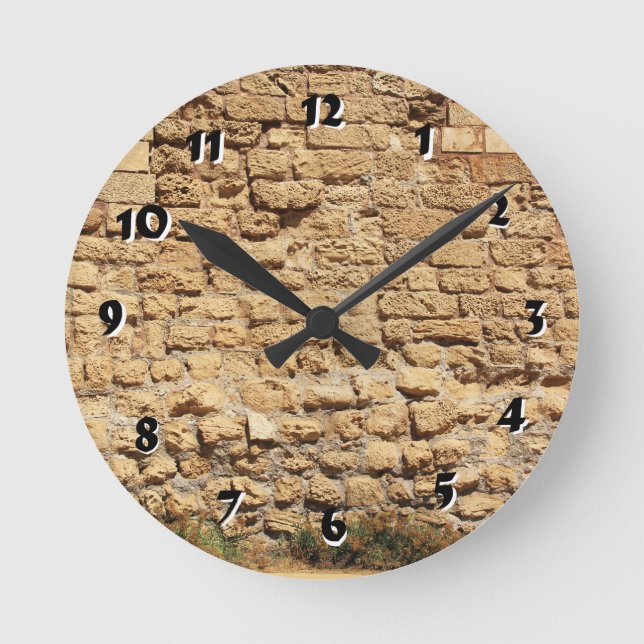 12 Nummeralternativ att välja mellan från stenvägg Rund Klocka (Framsida)