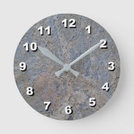 12 Nummerval för Select-Blue-Grått Marble Clock Rund Klocka