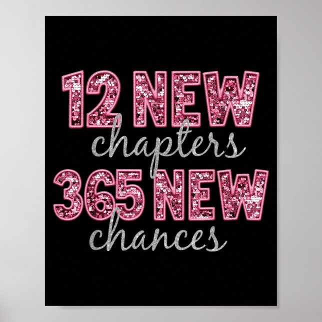 12 Nya kapitel 365 Nya chanser Gott nytt år Par Poster (Framsidan)