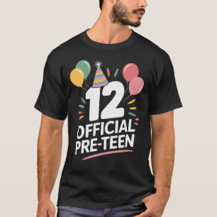 12 Officieller före Tonåring 12:e födelsemeddeland T Shirt