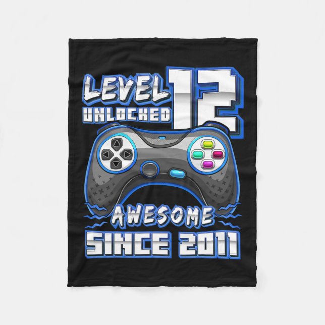 12 Olåst Fantastisk 2011 Video Game 12:e födelseda Fleecefilt (Framsidan)