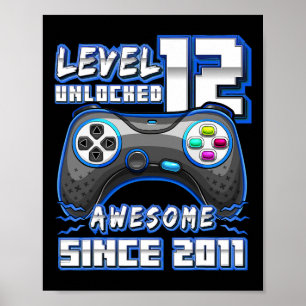 12 Olåst Fantastisk 2011 Video Game 12:e födelseda Poster