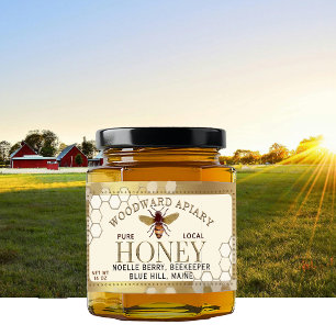 12 oz hexagonhonung med bihoneykomb guld gräns fraktsedel