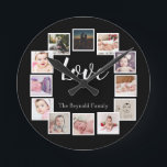 12 Personlig för fotokollage Rund Klocka<br><div class="desc">12 Mall-klocka för fotokollage Personlig.. lägg bara till egna foton och  till den underbara väggklockan ...  som är lätta att anpassa ...  anpassadets fotomallklocka från Ricaso - perfektens presentidéer</div>