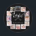 12 Personlig för fotokollage Rund Klocka<br><div class="desc">12 Mall-klocka för fotokollage Personlig.. lägg bara till egna foton och  till den underbara väggklockan ...  som är lätta att anpassa ...  anpassadets fotomallklocka från Ricaso - perfektens presentidéer</div>