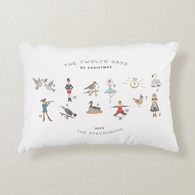 12 Personliger jultid Prydnadskudde (Framsidan)
