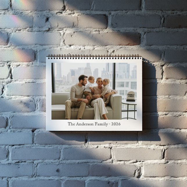 12-Personligers familjefoton i Anpassningsbarna va Kalender (12 Personalized Monthly Custom Family Photos Calendar)