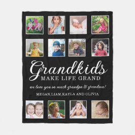 12 Photo Collage Barnbarn Make Life Grand Quote Fleecefilt
