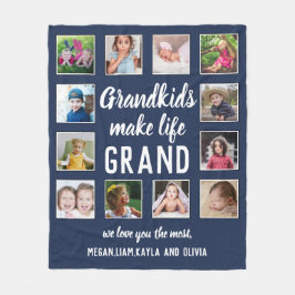 12 Photo Collage Barnbarn Make Life Grand Quote Fleecefilt