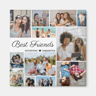 12 Photo Collage Best Friends for Forever Magnet