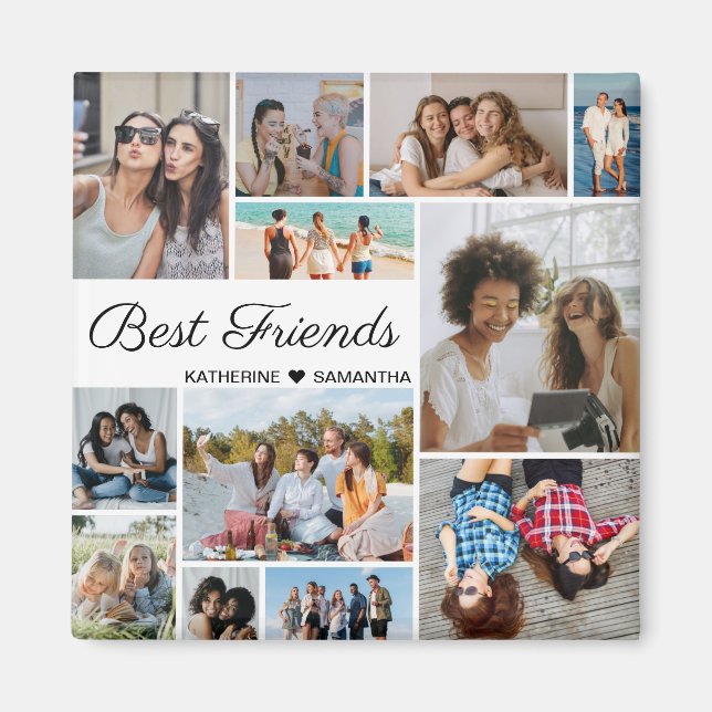 12 Photo Collage Best Friends for Forever Magnet (Framsidan)