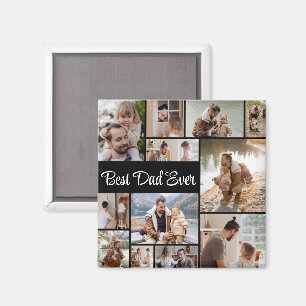 12 Photo Collage Best Pappa någonsin Magnet
