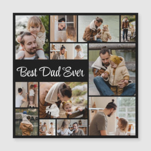 12 Photo Collage Best Pappa någonsin Magnetic Card