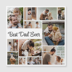 12 Photo Collage Best Pappa någonsin Magnetic Card