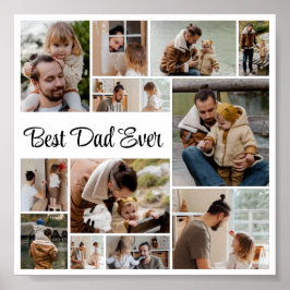 12 Photo Collage Best Pappa någonsin Poster