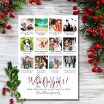 12 Photo Collage Captions-familjen - ett år för he Julkort<br><div class="desc">Anpassa med dina 12 favoritfoton,  bildtexter och namn för att skapa ett minnesvärt kort för helgdag av roligt. Designad av Thisisnotme©</div>