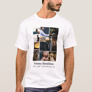 12 Photo Collage Celebrating Life Funeral TShirt T Shirt