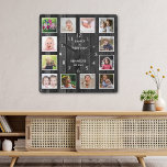 12 Photo Collage Family Quote Pallet Wood Black Fyrkantig Klocka<br><div class="desc">Skapa din egen fotokollage-väggklocka med 12 av ditt favoritbilder. Fotoklockan ram hjälper dig att uppskatta dina speciella stunder och ger också en tankfull gåva till föräldrar, mor- och farföräldrar och vänner. Personligens familjeklocka gör den till en perfekt för tillfällen. Anpassa till namn och fastställa datum. Citatet "Familj är allt" ger...</div>