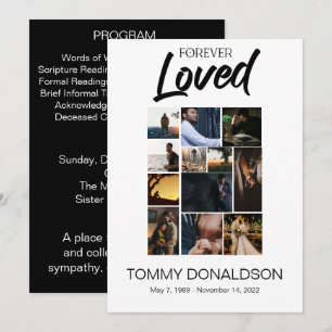 12 Photo Collage For Loved Funeral Program