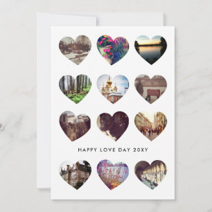 12 Photo Heart Collage Valentine Day Kärlek Card Julkort