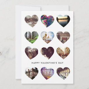 12 Photo Heart Collage Valentine Day Kärlek Card Julkort